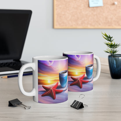 Starfish & Coffee, Prince-Inspired 11oz Mug, Tea Mug, Housewarming Gift, Prince Fan, Kitchenware