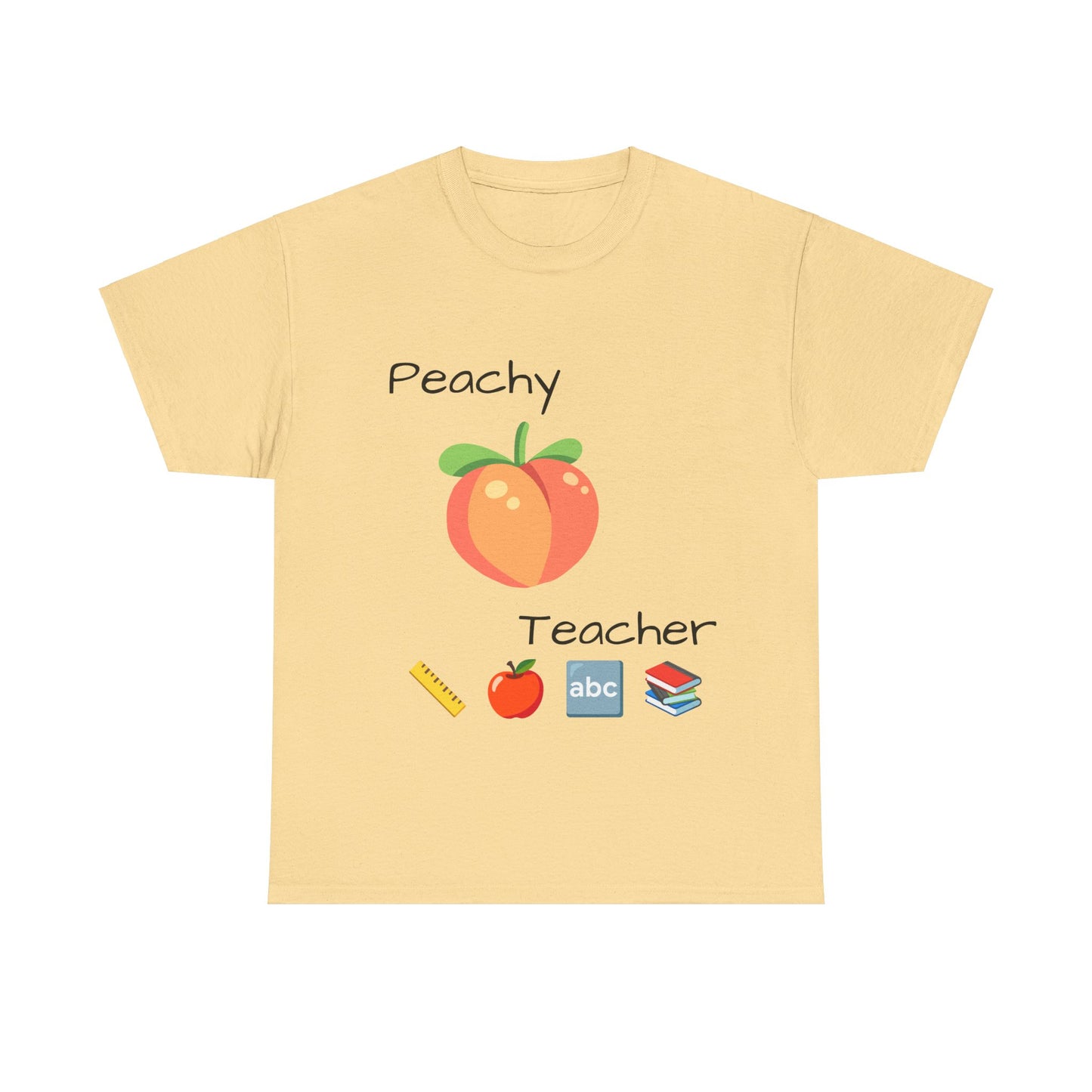 Peachy School Teacher Tee, Teacher Gift, Teacher of the Year, Short-Sleeve Crew-Neck T-shirt