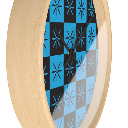 Black & Blue Mid-century Style Atomic Starburst Wall Clock