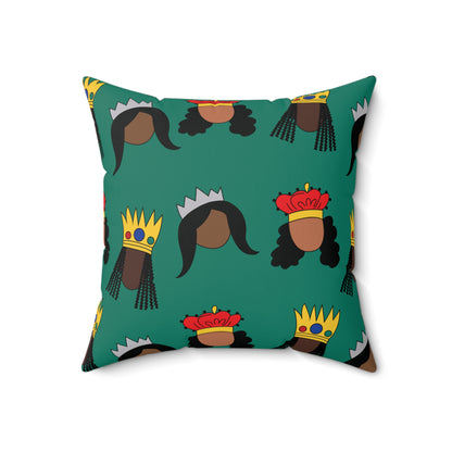 Black Queens Square Throw Pattern Pillow