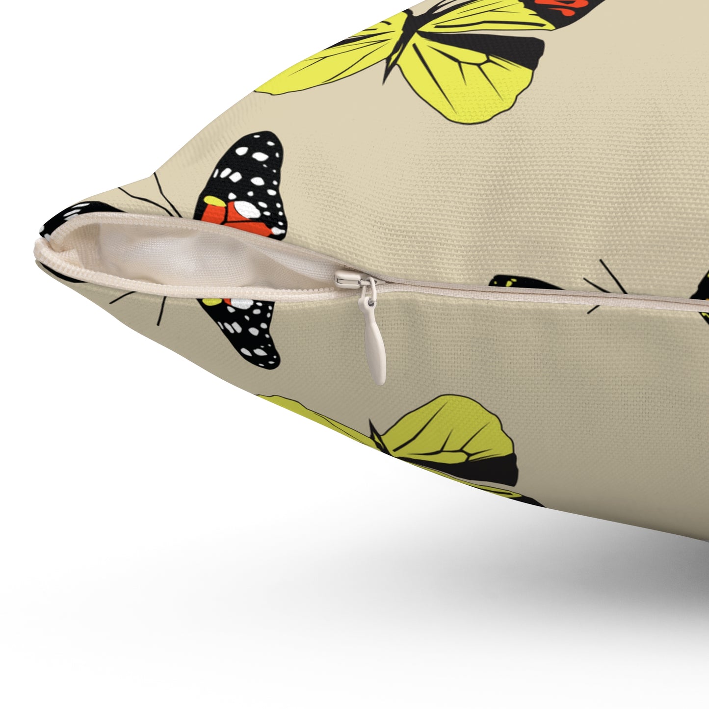 Butterfly-Print Square Throw Pillow