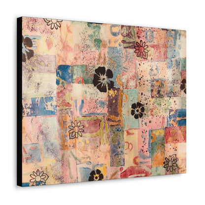 Abstract Flowers patterned wall art side view