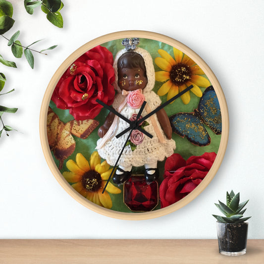 Black Girl Magic Wooden Wall Clock with black hands