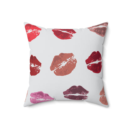 Kisses from the Misses Square Throw Pattern Pillow