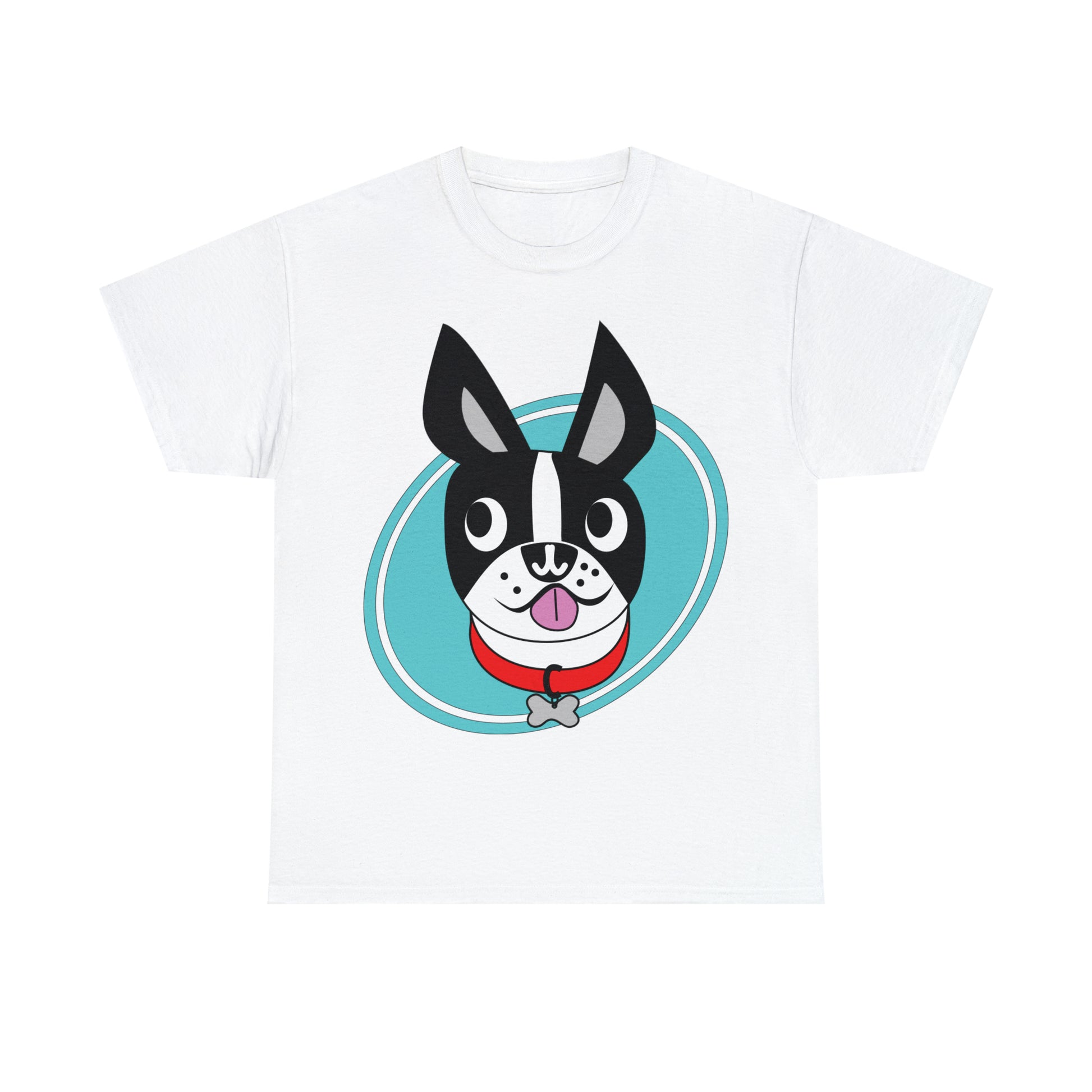 Boston Terrier custom white T-Shirt front