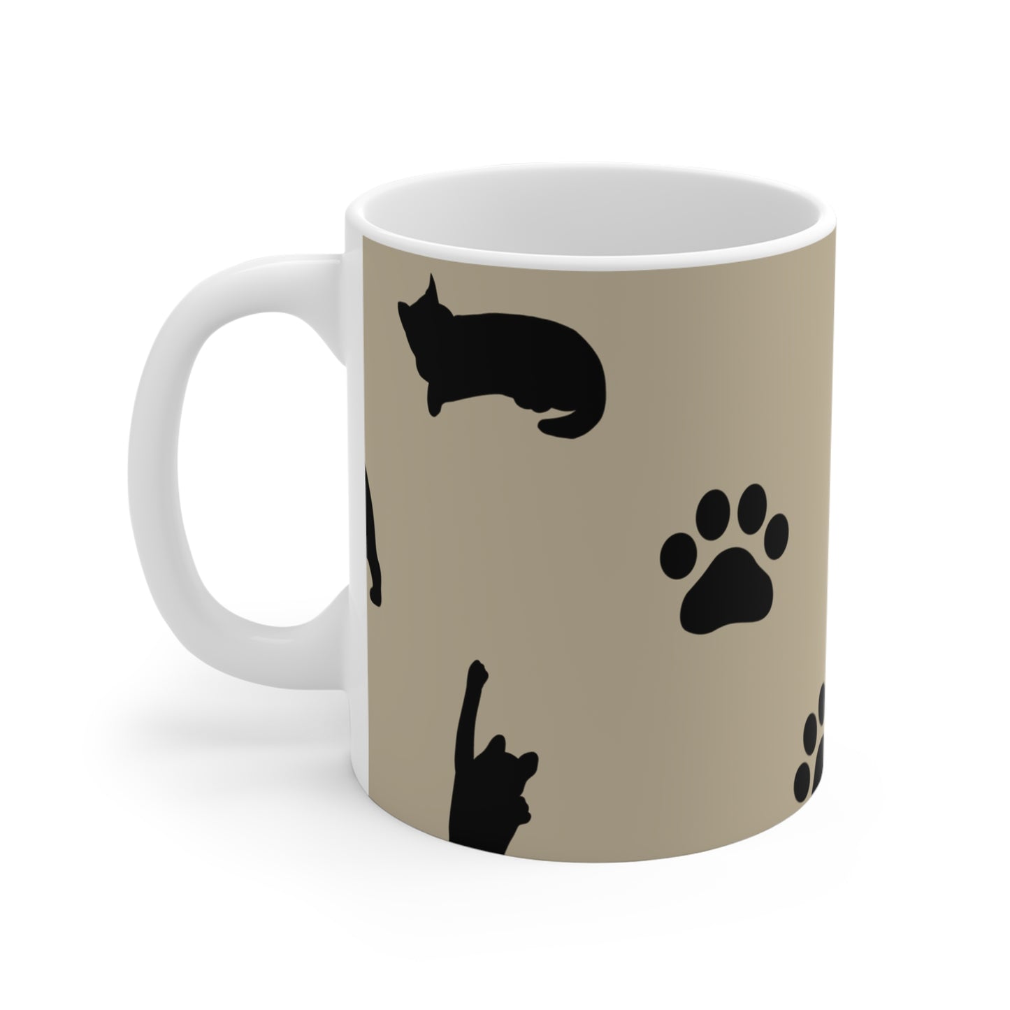 Cats Silhouette custom patterned mug left hand view