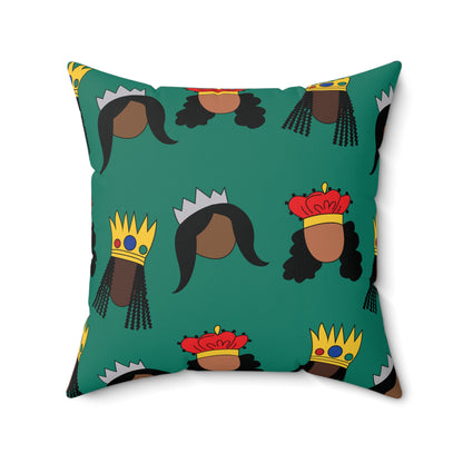 Black Queens Square Throw Pattern Pillow