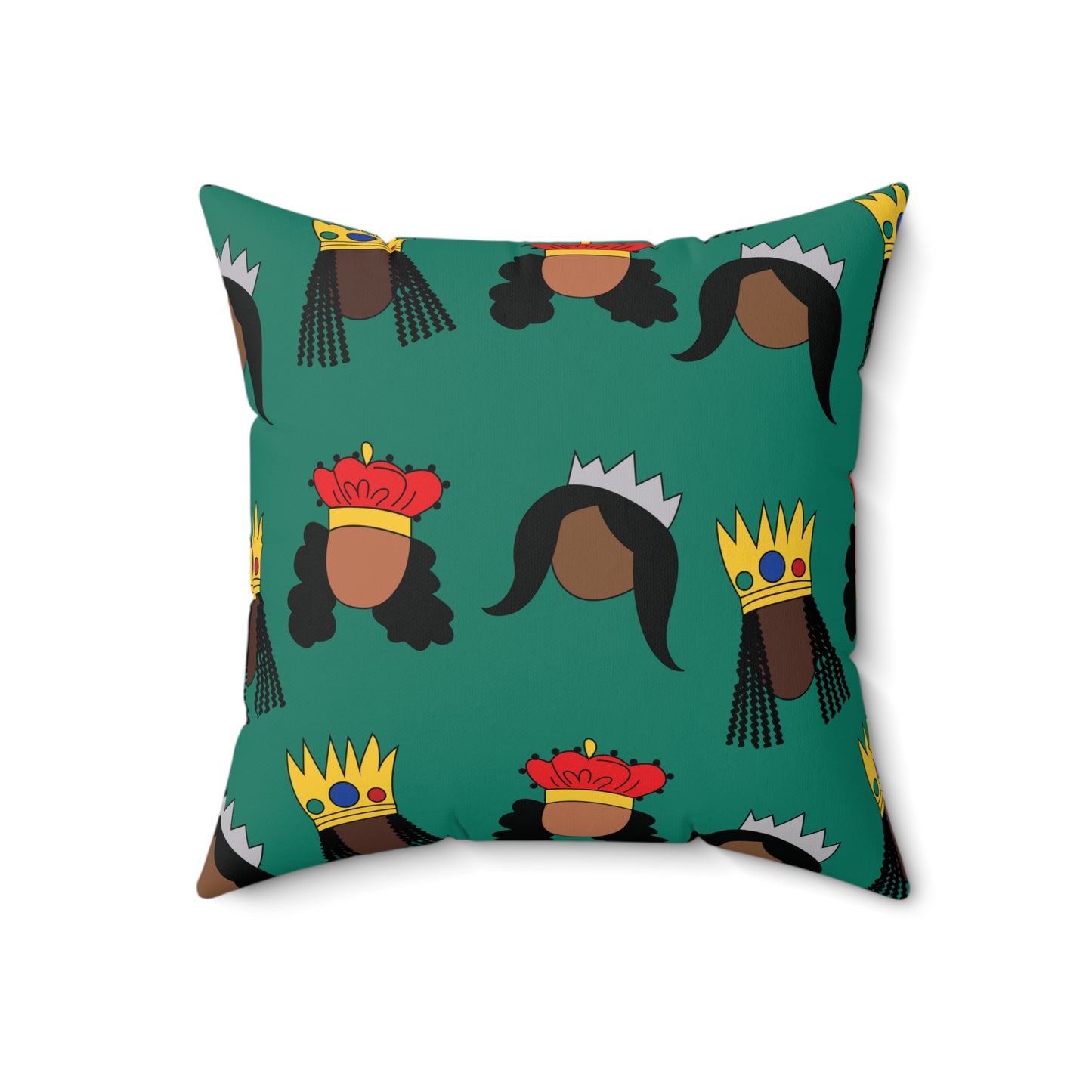 Black Queens Square Throw Pattern Pillow 