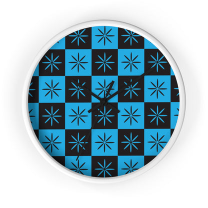 Black & Blue Mid-century Style Atomic Starburst Wall Clock