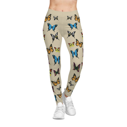 Butterfly Patterned Leggings front on model