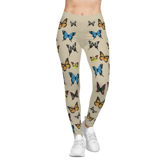 Butterfly Patterned Leggings front on model