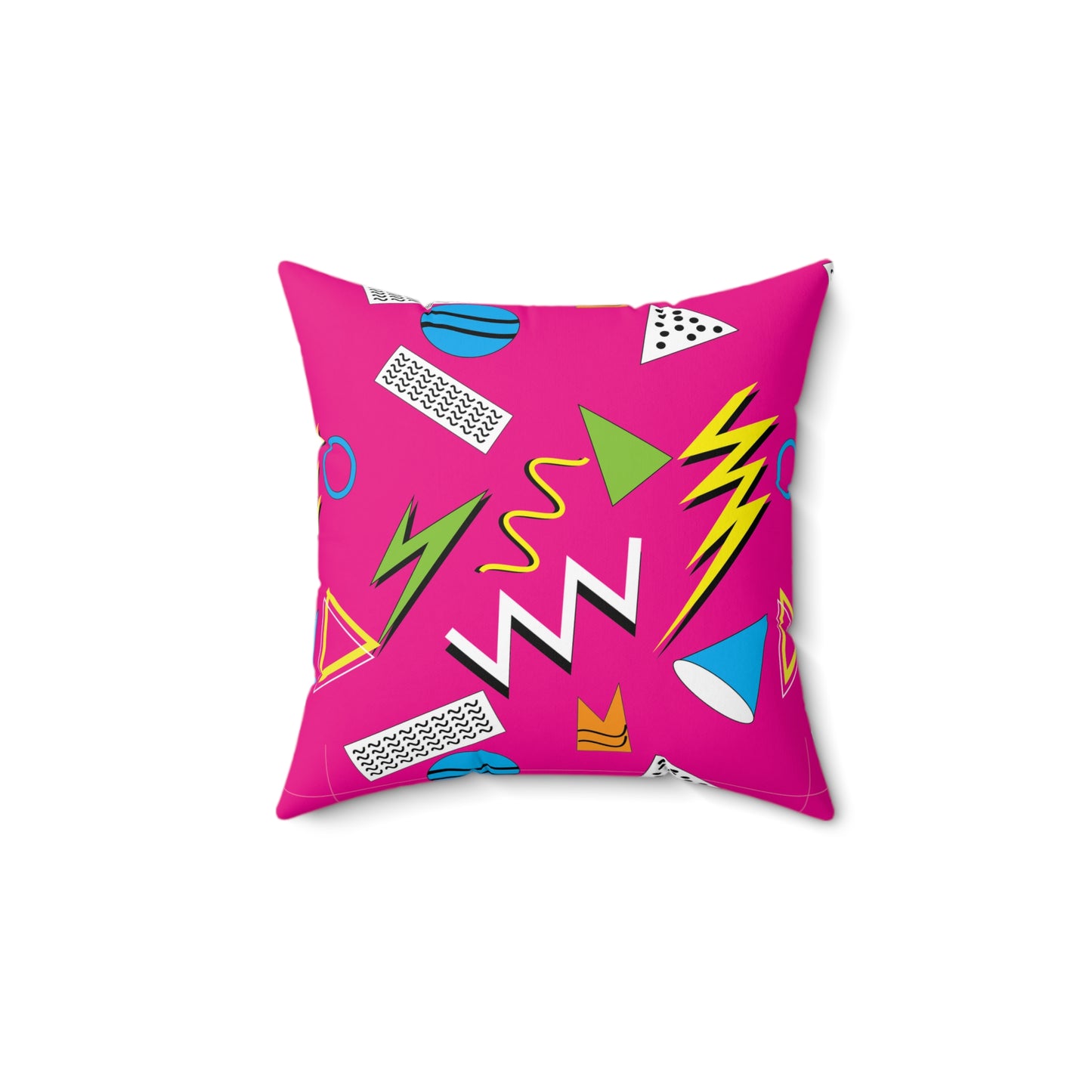 Retro 1980s Hot Pink Spun Polyester Square Throw Pillow, Hipster Home Decor