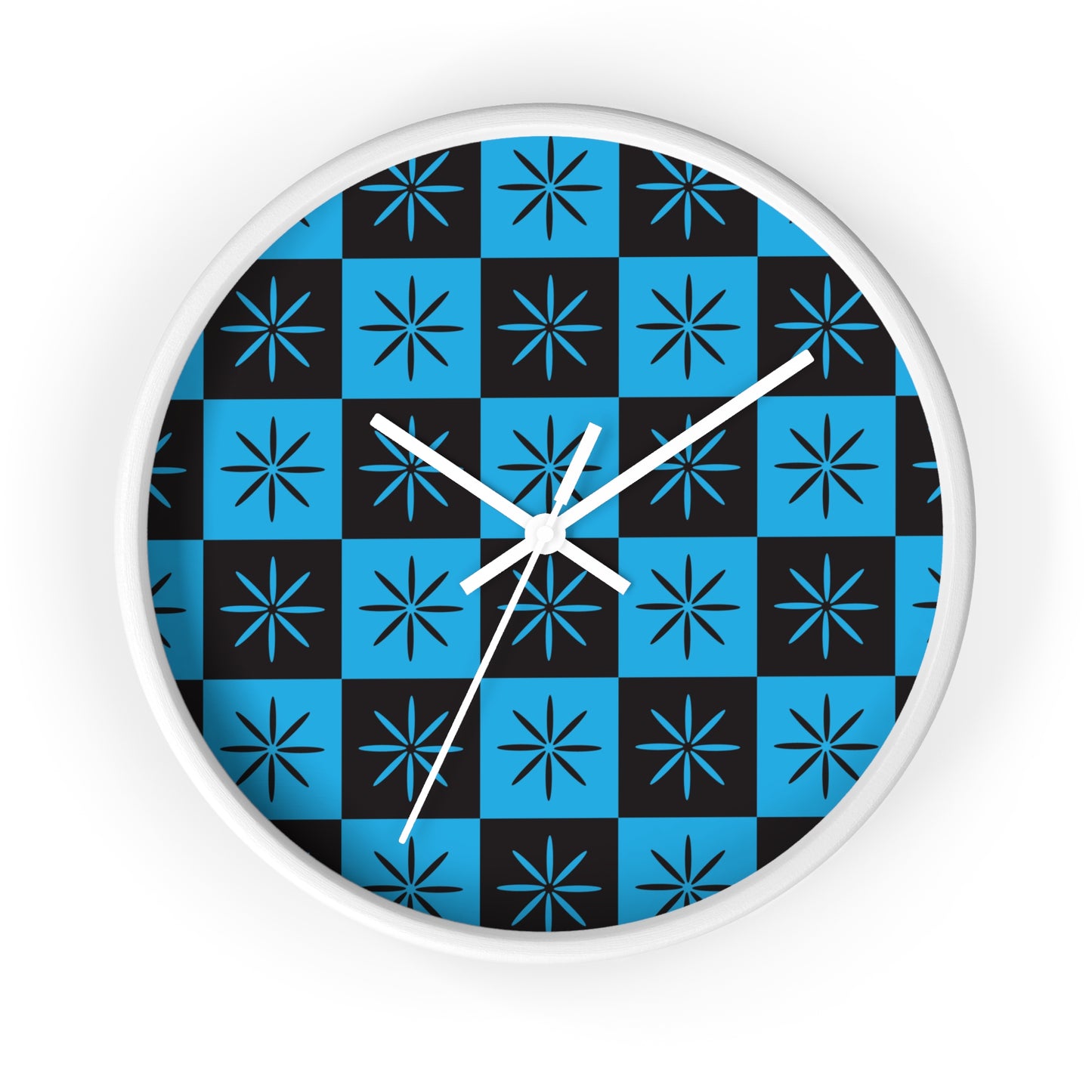 Black & Blue Mid-century Style Atomic Starburst Wall Clock