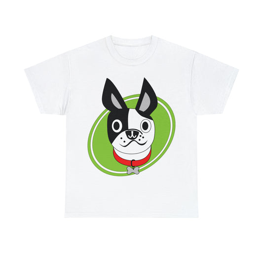 Boston Terrier Halfsie custom white T-Shirt front