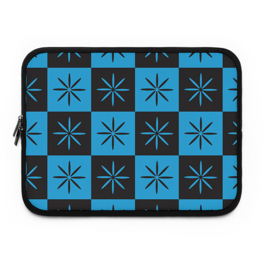 Black & Blue Mid-century Style Atomic Laptop Sleeve