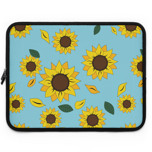 17" Sunflower patterned laptop sleeve