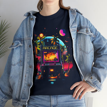 Arcade Paradise custom navy T-Shirt lifestyle image