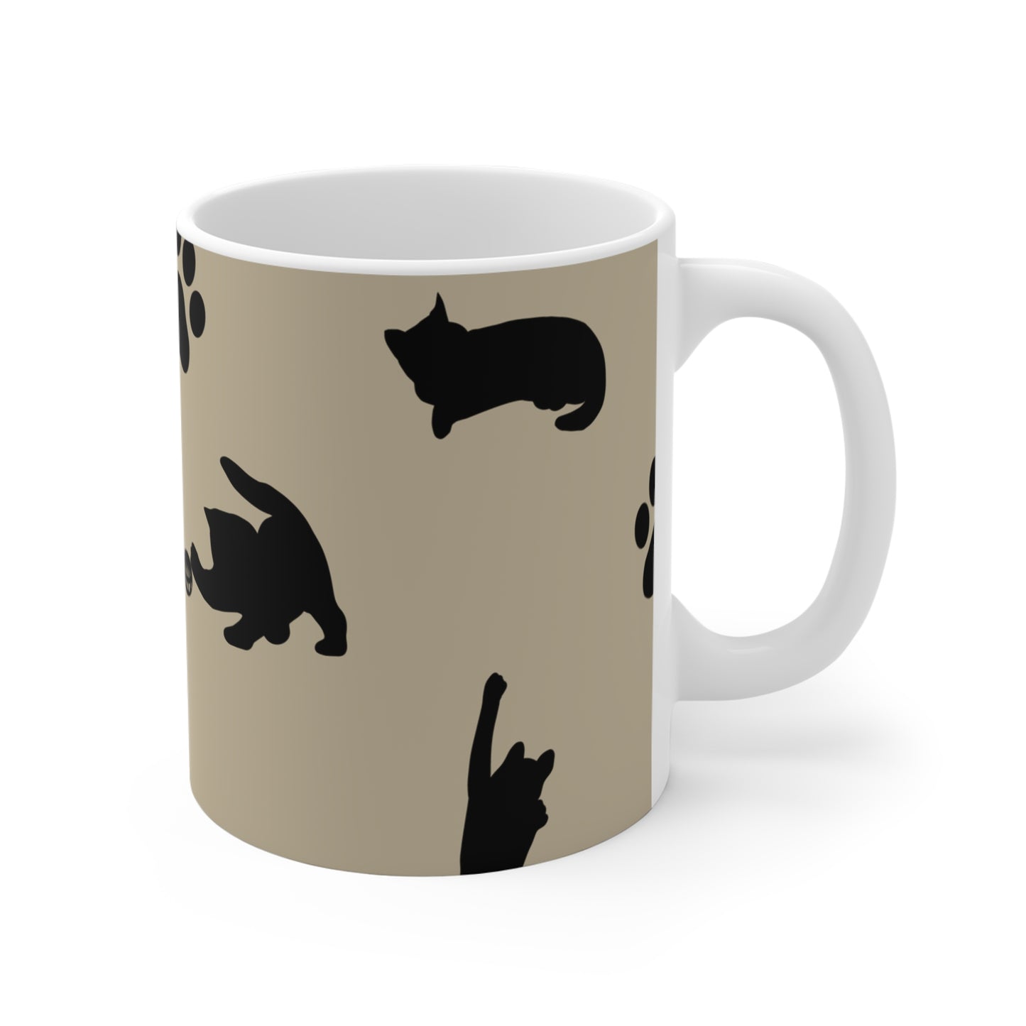 Cats Silhouette custom patterned mug right hand view