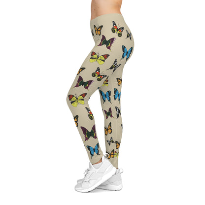 Butterfly Patterned Leggings side view on model