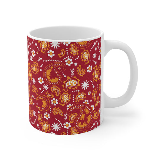 Paisley custom patterned mug right hand view