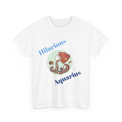 Hilarious Aquarius Retro Zodiac Sign Crew-Neck Short-Sleeve Tee, January, February Birthday Christmas Gift, Crew-Neck Short-Sleeve T-shirt, Bestseller