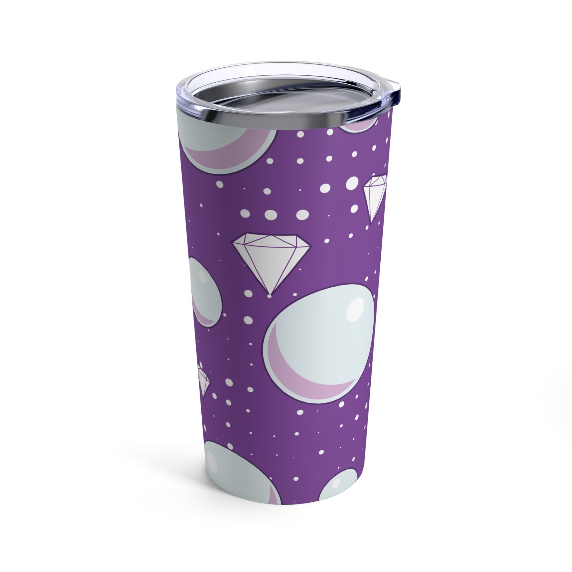 Diamonds and Pearls custom patterned tumbler mug right side view