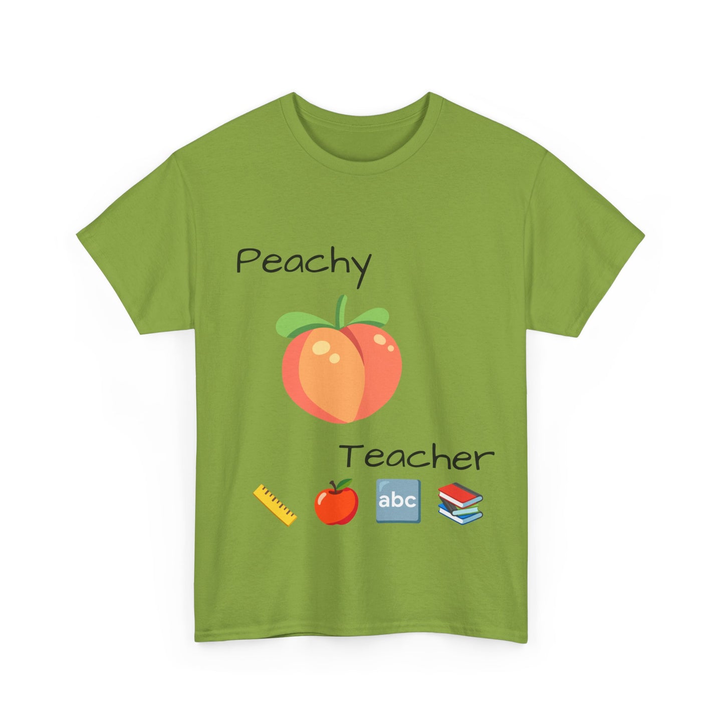 Peachy School Teacher Tee, Teacher Gift, Teacher of the Year, Short-Sleeve Crew-Neck T-shirt