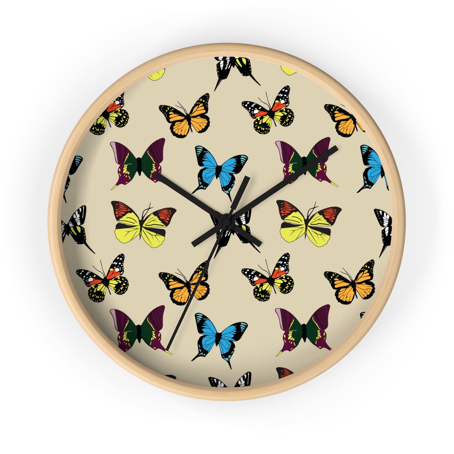 Monarchs, Blue Morpho, Swallowtail Butterfly-Lover Wall Clock, Insects, Home Decor, Housewarming Gift, Timepieces