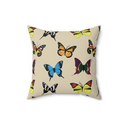 Butterfly-Print Square Throw Pillow