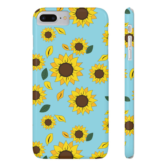 Sunflower Patterned Slim Custom Phone Case iPhone 7 Plus or iPhone 8 Plus