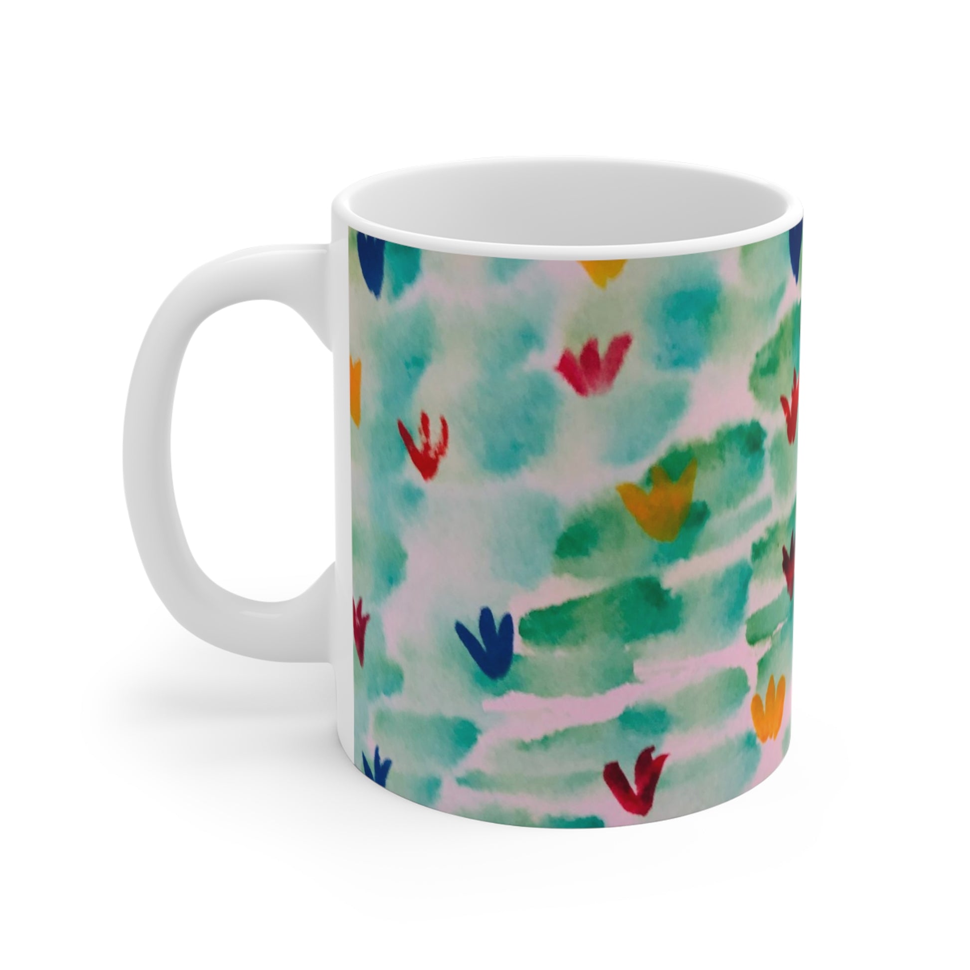 Floral Frolic Custom Patterned Mug left hand view