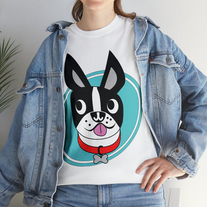 Boston Terrier custom white T-Shirt lifestyle image