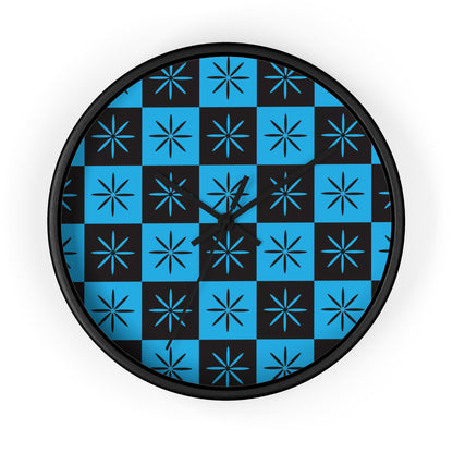 Black & Blue Mid-century Style Atomic Starburst Wall Clock