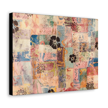 Abstract Flowers patterned wall art side view