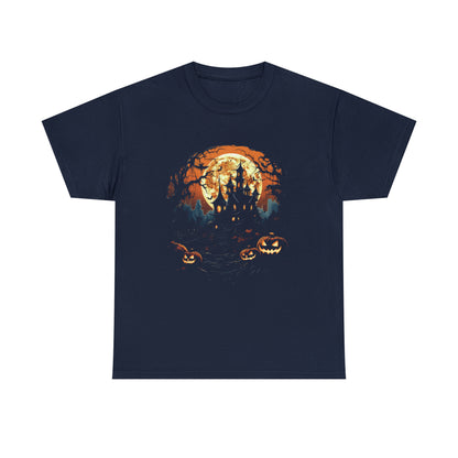 Halloween Haunted House Custom T-Shirt (Black/Navy)
