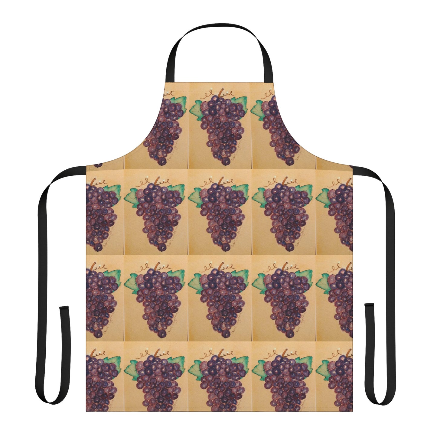 Italian-Style Tuscan Kitchen Cooking Apron with Purple Grapes