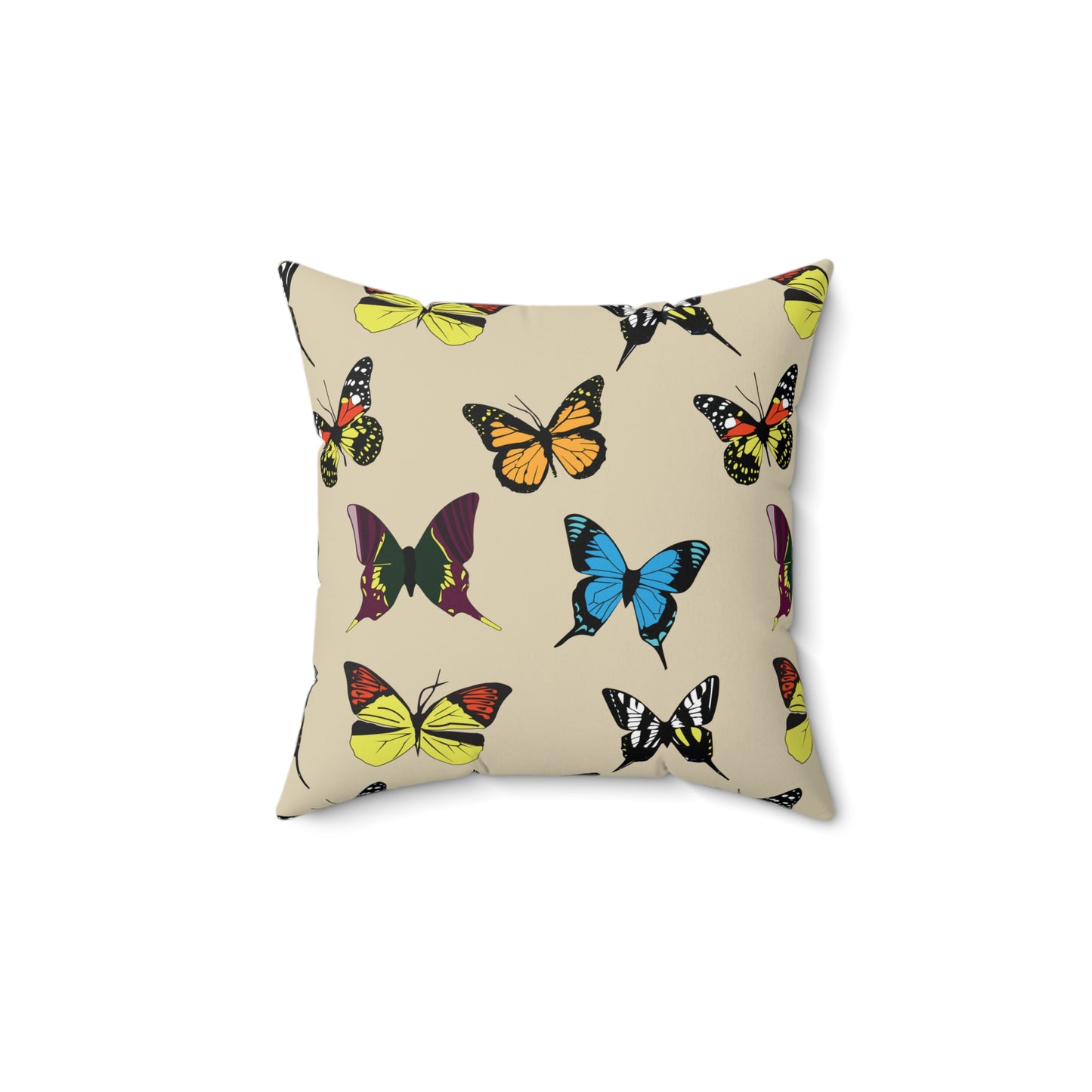 Butterfly-Print Square Throw Pillow