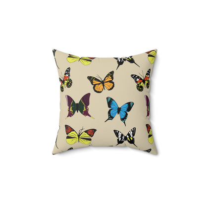 Butterfly-Print Square Throw Pillow