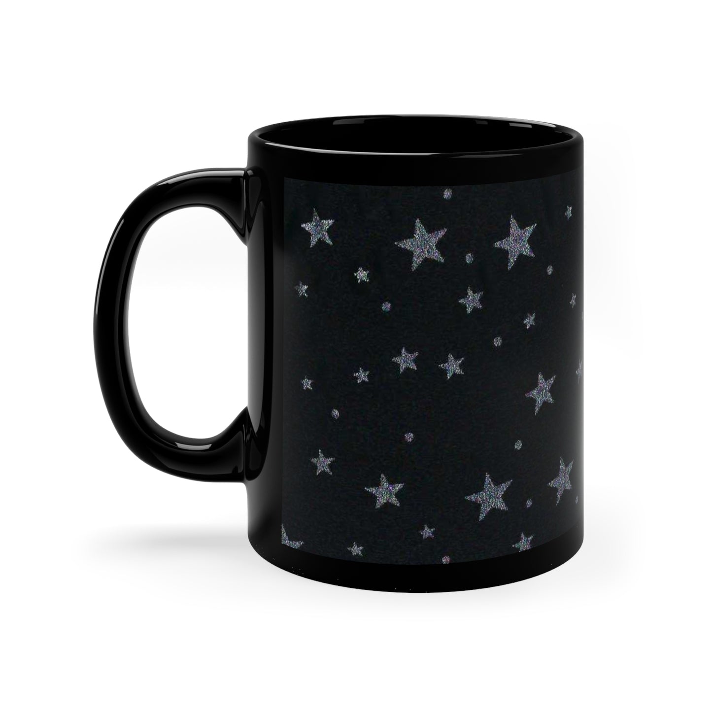 Silver Stars Black 11oz Coffee/Tea Mug