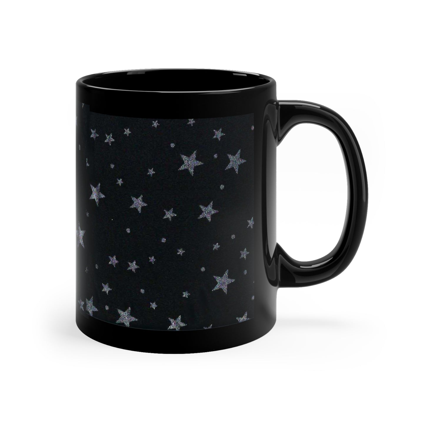 Silver Stars Black 11oz Coffee/Tea Mug