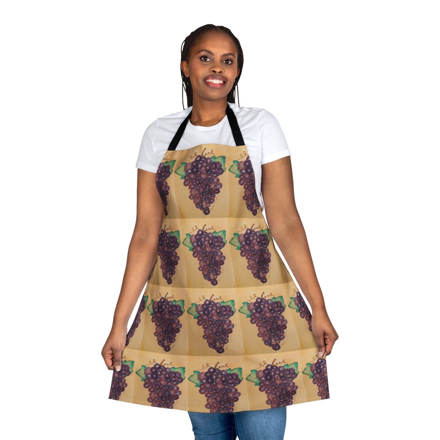 Italian-Style Tuscan Kitchen Cooking Apron with Purple Grapes