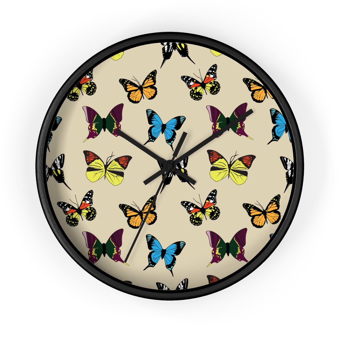 Monarchs, Blue Morpho, Swallowtail Butterfly-Lover Wall Clock, Insects, Home Decor, Housewarming Gift, Timepieces