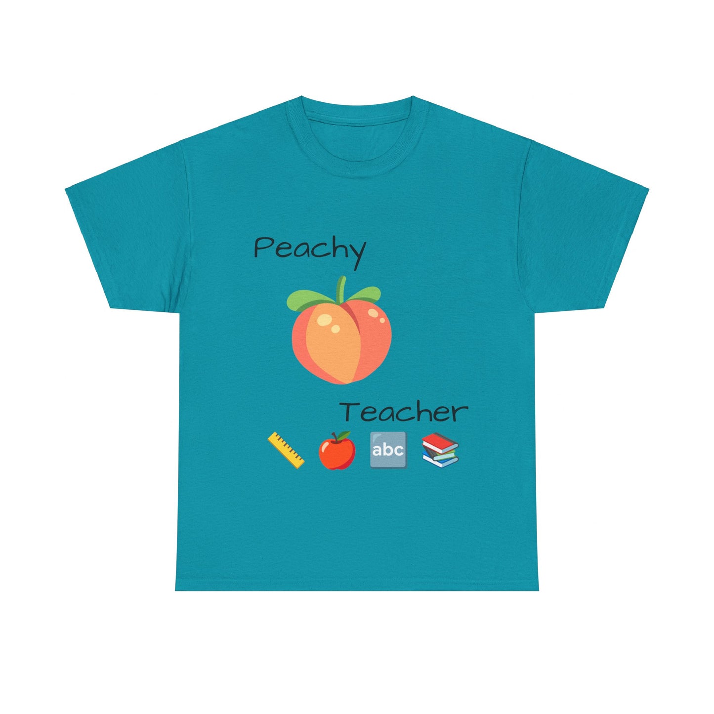 Peachy School Teacher Tee, Teacher Gift, Teacher of the Year, Short-Sleeve Crew-Neck T-shirt