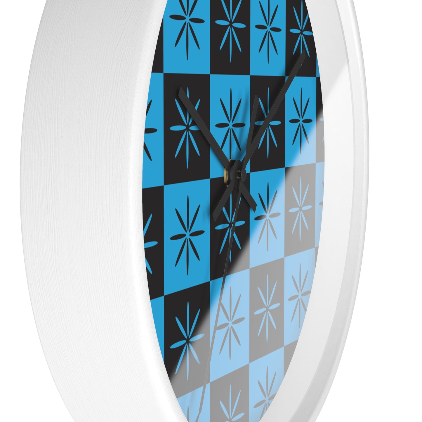 Black & Blue Mid-century Style Atomic Starburst Wall Clock