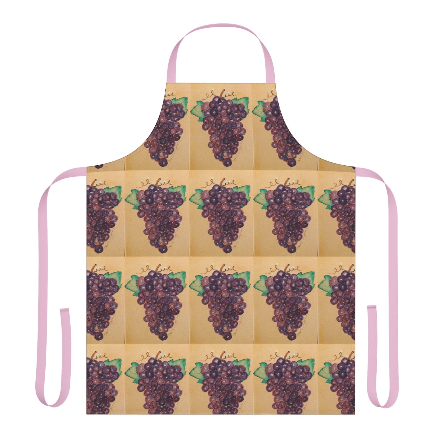 Italian-Style Tuscan Kitchen Cooking Apron with Purple Grapes