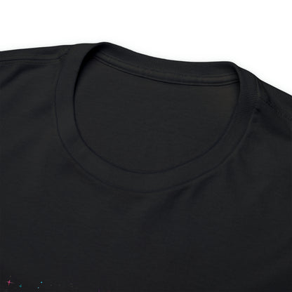 Space custom black T-Shirt front collar closeup