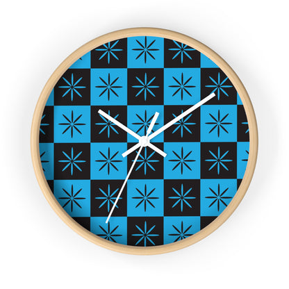 Black & Blue Mid-century Style Atomic Starburst Wall Clock