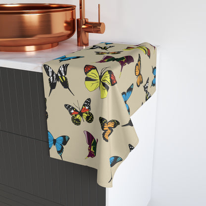 Butterfly Hand Towel Hanging over counter