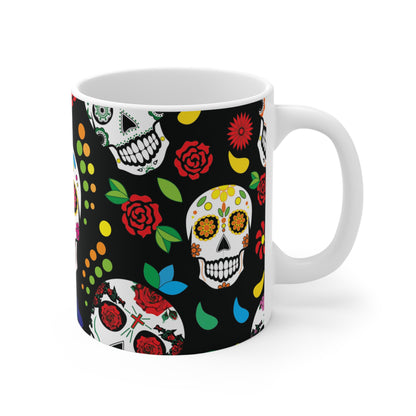 Sugar Skulls custom patterned mug right hand view